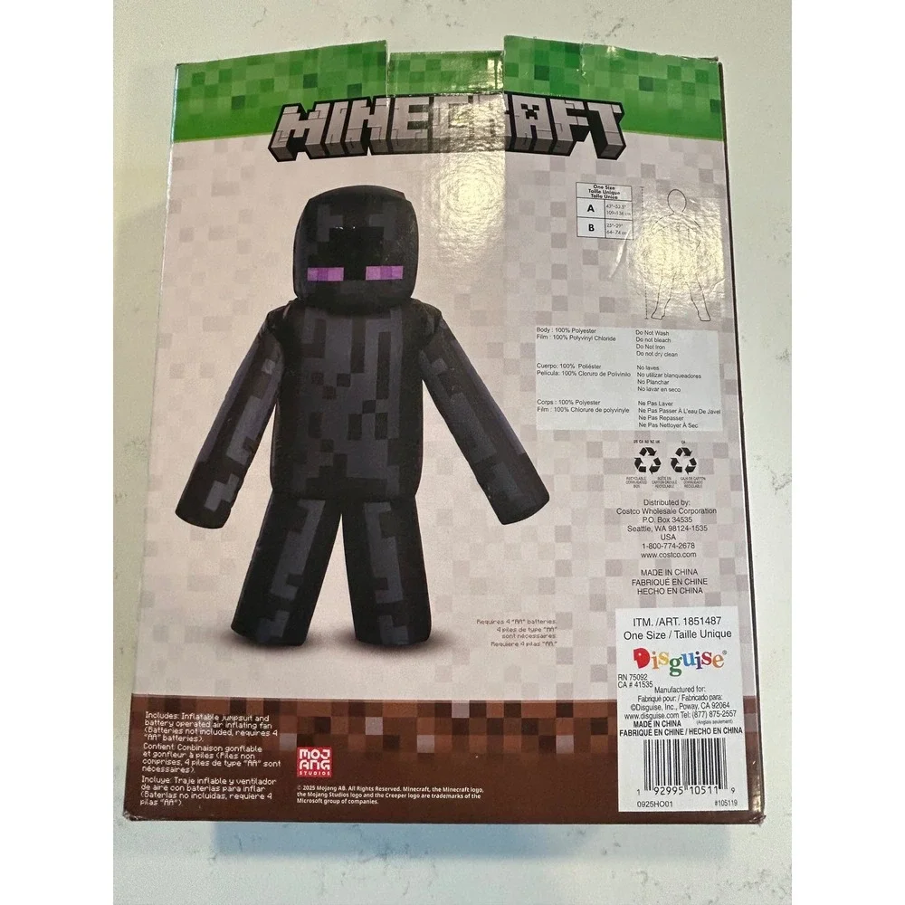 Minecraft Enderman Inflatable Child Costume One Size Kids - Picture 2 of 7